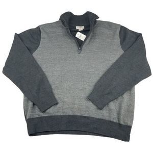Dockers Men's Grey 1/4 Zip Long sleeve Pull Over Size XL 100% Cotton Sweater‎